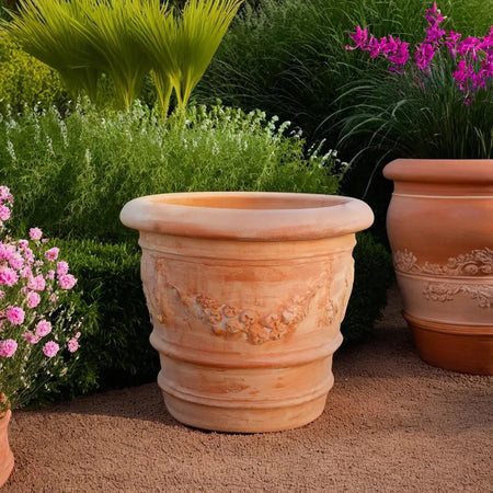 Biscottini Vaso Terracotta Galestro Biscottini 50x44 Fatto a Mano Made in Italy Toscana