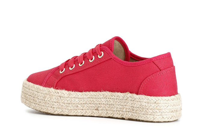 SCARPA ALACCIATA IN TESSUTO SUOLA FASCIATA CORDA