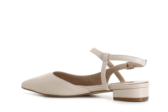 BALLERINA CON LACCIO ASIMMETRICO IN PELLE