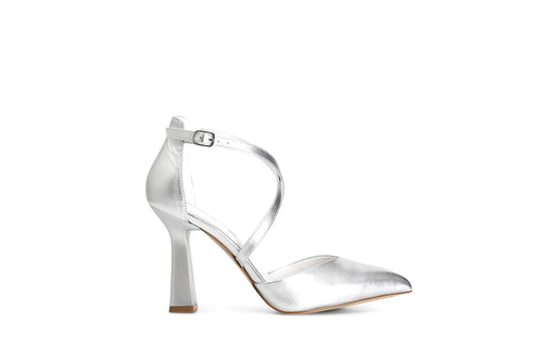 DE'COLLETE' IN PELLE METALLIZZATA CON LACCI INCROCIATI