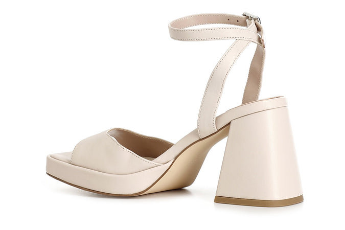 SANDALO IN PELLE CON ALLACCIATURA ALLA CAVIGLIA