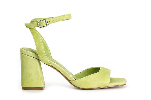 SANDALO IN CAMOSCIO CON ALLACCIATURA ALLA CAVIGLIA