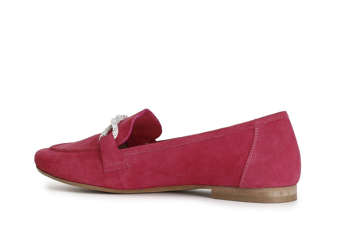 MOCASSINO IN CAMOSCIO CON MIGNON STRASS