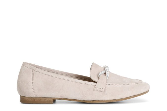 MOCASSINO IN CAMOSCIO CON MIGNON STRASS