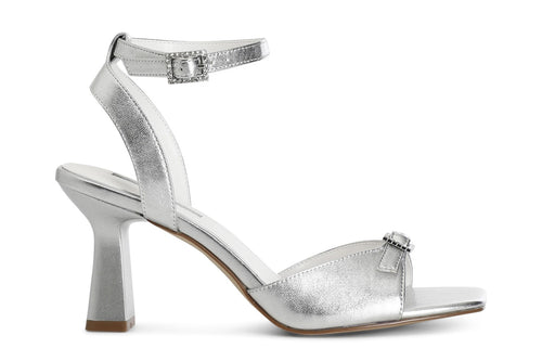 SANDALO EFFETTO METALLIZZATO CON FIBBIELACCIO ALLA CAVIGLIA