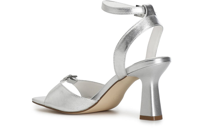 SANDALO EFFETTO METALLIZZATO CON FIBBIELACCIO ALLA CAVIGLIA