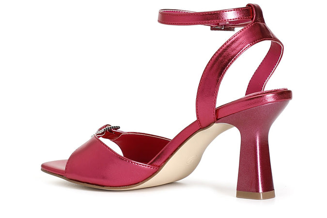 SANDALO EFFETTO METALLIZZATO CON FIBBIELACCIO ALLA CAVIGLIA