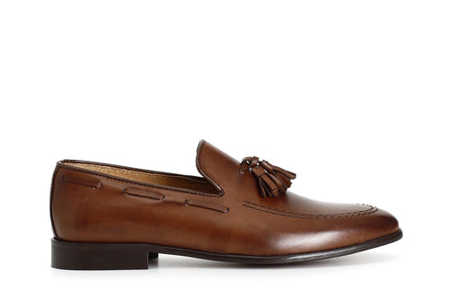 MOCASSINO NAPPINE IN PELLE CON SUOLA CUOIO