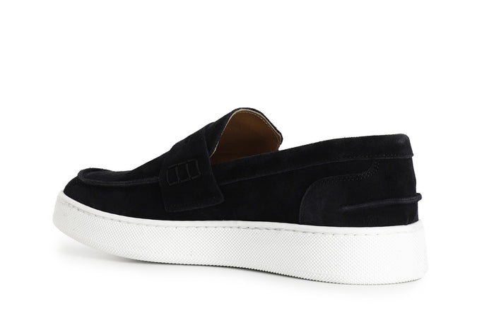 MOCASSINO IN PELLE SCAMOSCIATA CON SUOLA A CASSETTA