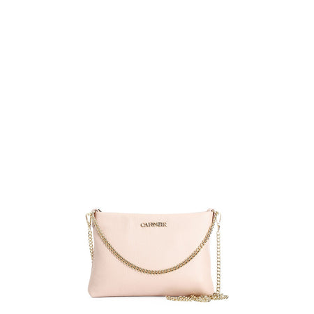 POCHETTE IN PELLE MARTELLATA CON TRACOLLE IN CATENA