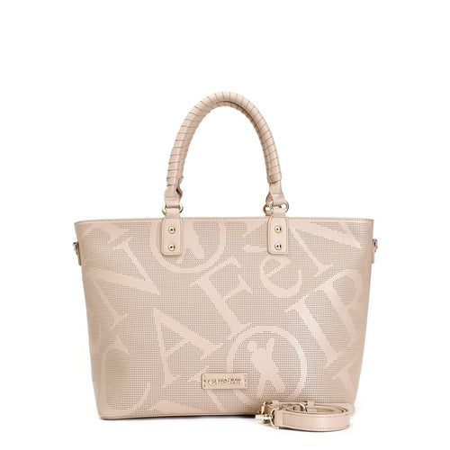 SHOPPING CON MAXI LOGO LASERATO ALL OVER