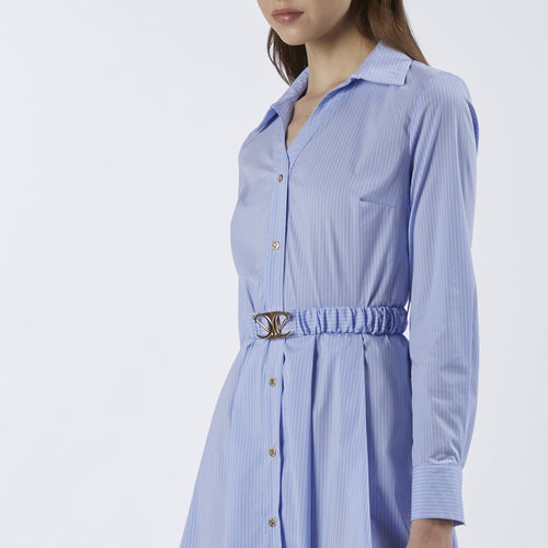 ABITINO TIPO CHEMISIER IN POPELINE STRETCH RIGATO