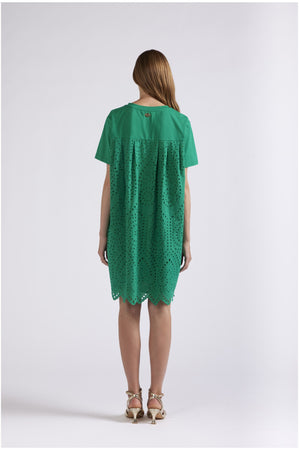 MINIABITO CON DIETRO IN SANGALLO E SCOLLO A V