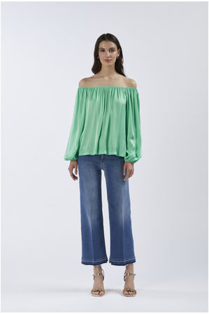 BLUSA CON SCOLLATURA ELASTICA