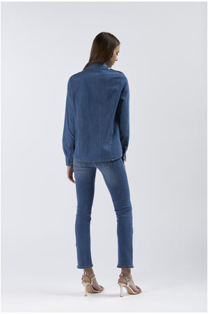 CAMICIA DRITTA MANICHE LUNGHE IN CHAMBRAY