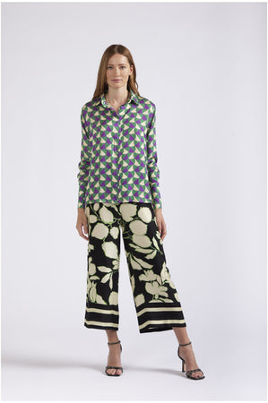 CAMICIA IN SATIN DI VISCOSA STAMPATA