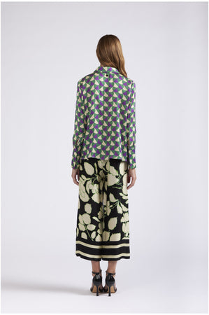 CAMICIA IN SATIN DI VISCOSA STAMPATA