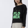 FELPA SCOLLATURA A BARCA BE A FLOWER