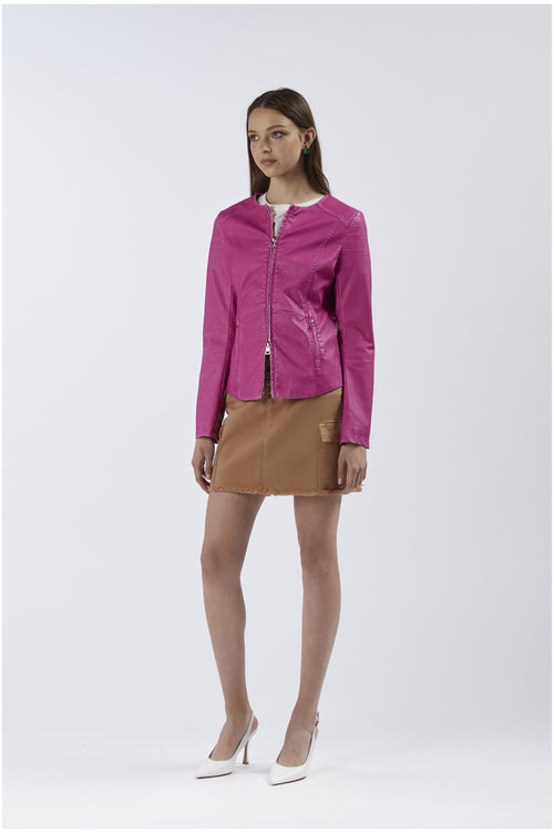 GIACCA GIROCOLLO IN SIMILPELLE INVECCHIATA