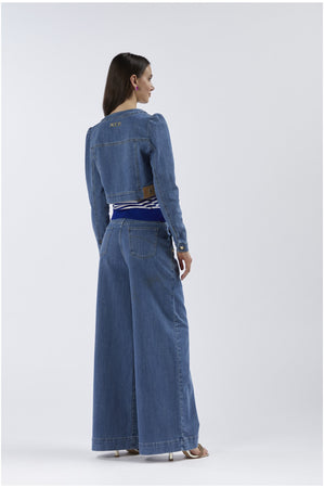 GIACCA DENIM CON COLLO ROTONDO