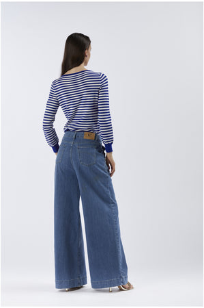 DENIM SUPER WIDE CON BOTTONI ALLE TASCHE