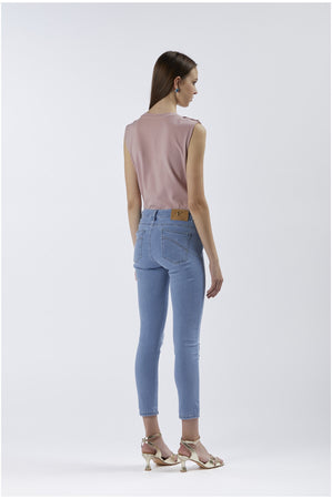 PANTALONE SKINNY CON APPLICAZIONE CATENA GIOELLO