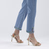PANTALONE BOOT CUT CON RICAMO AL FONDO