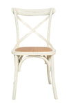 Biscottini Sedia Thonet in massello e seduta in rattan finitura bianca anticata