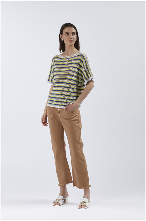 MAGLIONCINO CROCHET A MANICHE CORTE