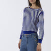 MAGLIA GIROCOLLO RIGATA CON BOTTONI ALLE SPALLE