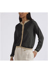 CARDIGAN GIROCOLLO CON LUREX MOTIVO TRAFORO