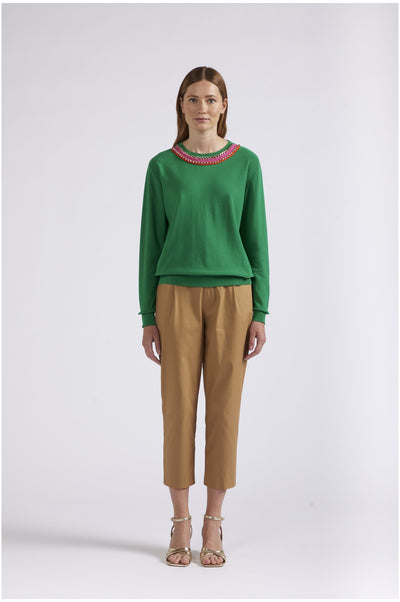 MAGLIA CON PASSAMANERIA ALLO SCOLLO