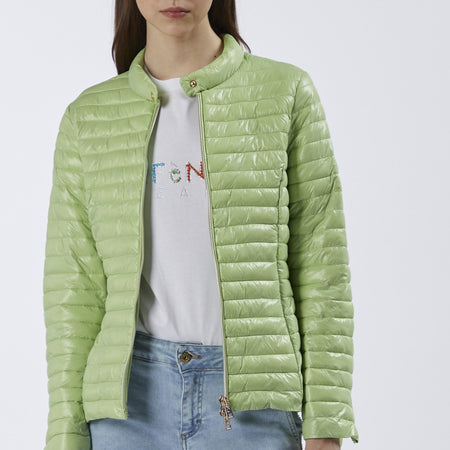 PIUMINO CON CINTURA ELASTICA E FIBBIA LOGATA