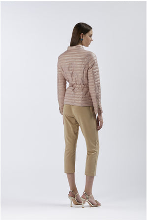 PIUMINO CON CINTURA ELASTICA E FIBBIA LOGATA