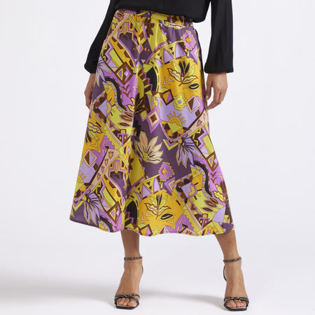 GONNA CON ELASTICO IN POPELINE STAMPATO