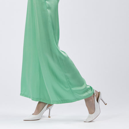 PANTALONI PALAZZO IN SATIN