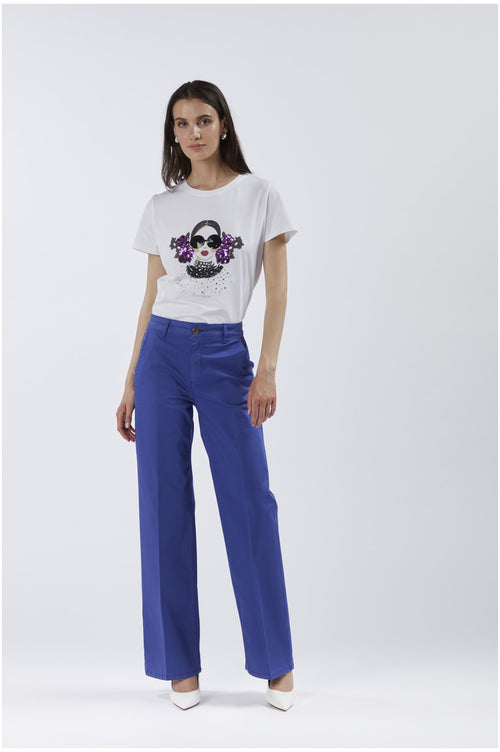 PANTALONE WIDE LEG TINTO CAPO