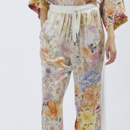 PANTALONE BIMATERIALE CON DAVANTI STAMPATO