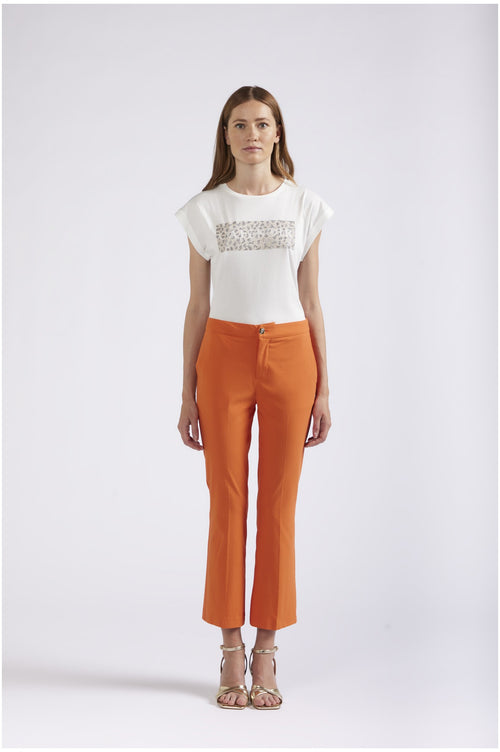 PANTALONE CROPPED FLARE TESSUTO SUPERSTRETCH