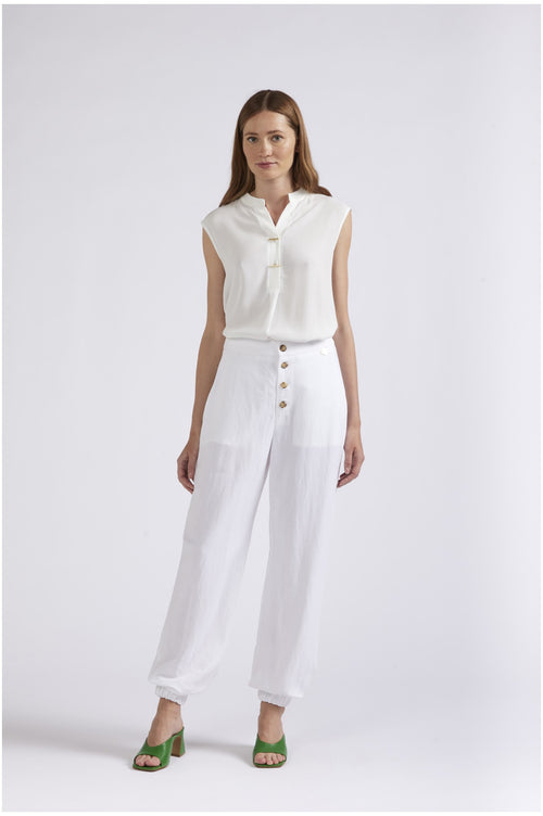 PANATALONI CON BOTTONI AVISTA E ELESTICO AL FONDO