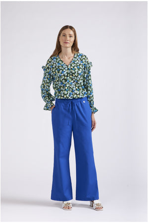 PANTALONE VITA ELASTICATA IN POPELINE