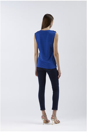 TSHIRT SMANICATA CON BOTTONI E STAMPA LOGO