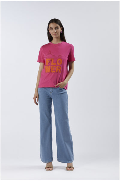 T SHIRT BASICA A MANICHE CORTE BE A FLOWER