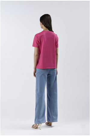 T SHIRT BASICA A MANICHE CORTE BE A FLOWER