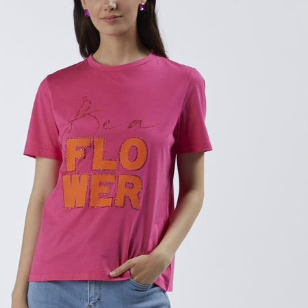 T SHIRT BASICA A MANICHE CORTE BE A FLOWER