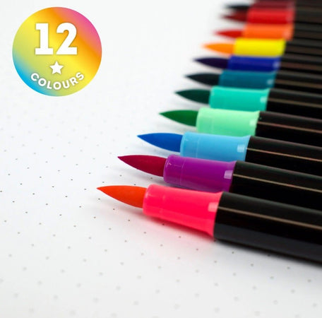 Legami, Set di 12 Pennarelli Brush, con Punta Pennello