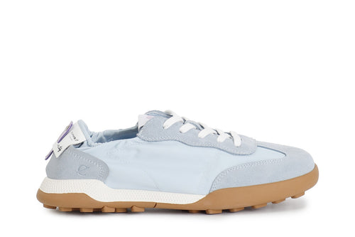 SNEAKERS ALLACCIATA IN TESSUTO NYLON E PELLE SCAMOSCIATA