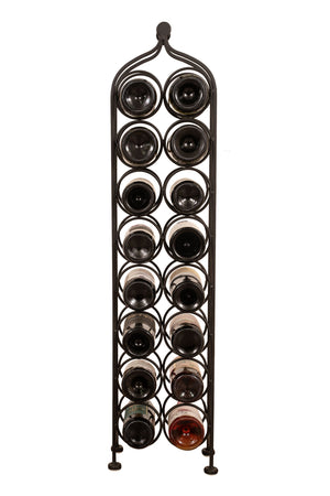 Biscottini Cantinetta Porta Bottiglie Biscottini Ferro Battuto 16 Bottiglie Nera Anticata