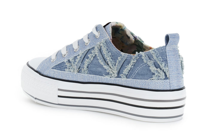 SNEAKERS IN DENIM SFRANGIATO