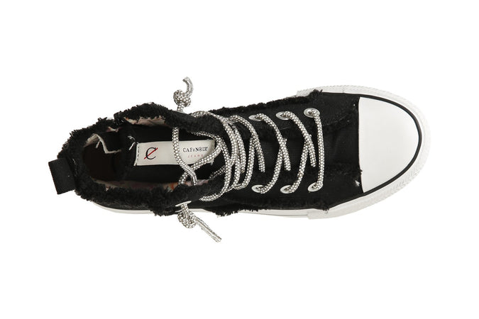 SNEAKER MID IN CANVASS CON LACCI STRASS